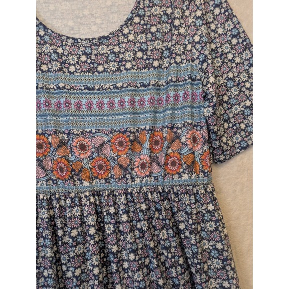 Women's Size XL Floral Print Maxi Dress Boho Festival Casual - Picture 4 of 8